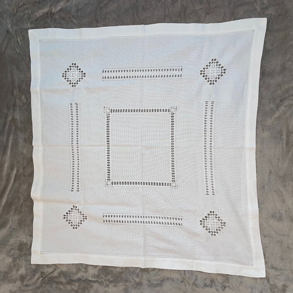 Handmade White Crochet Lace Doily / Table Centerpiece – Vintage Style - OBO